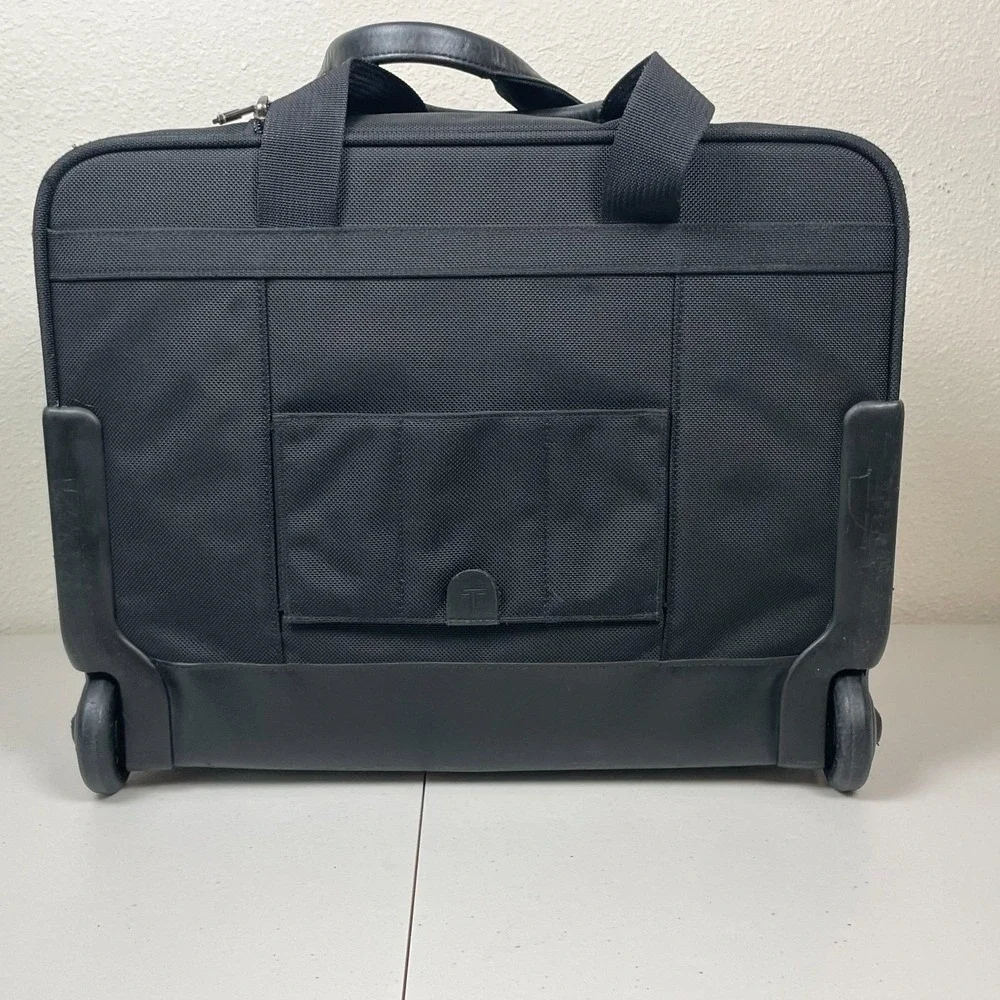 TUMI Alpha‎ Wheeled Briefcase 26103D4 Black Nylon Expandable Rolling Laptop Bag
